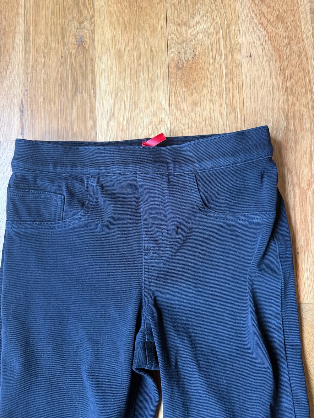 SPANX Black Straight Leg Women’s Pull On Black Denim Jeans Size Small